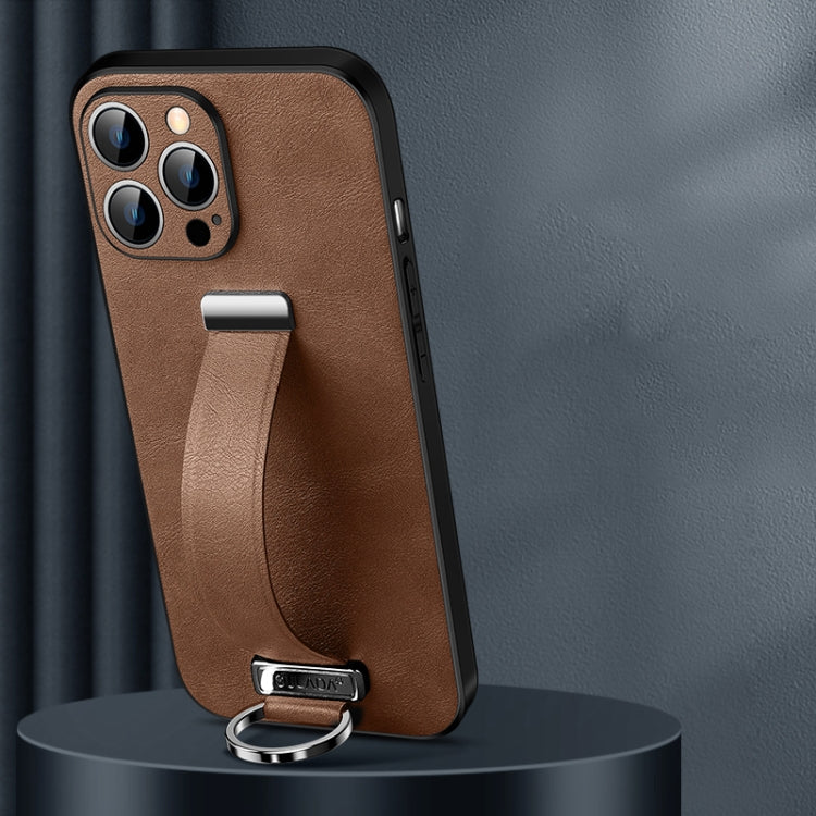 For iPhone 14 Pro Max SULADA Cool Series PC + Leather Texture Skin Feel Phone Case(Brown) - iPhone 14 Pro Max Cases by SULADA | Online Shopping South Africa | PMC TechLife | Buy Now Pay Later Mobicred