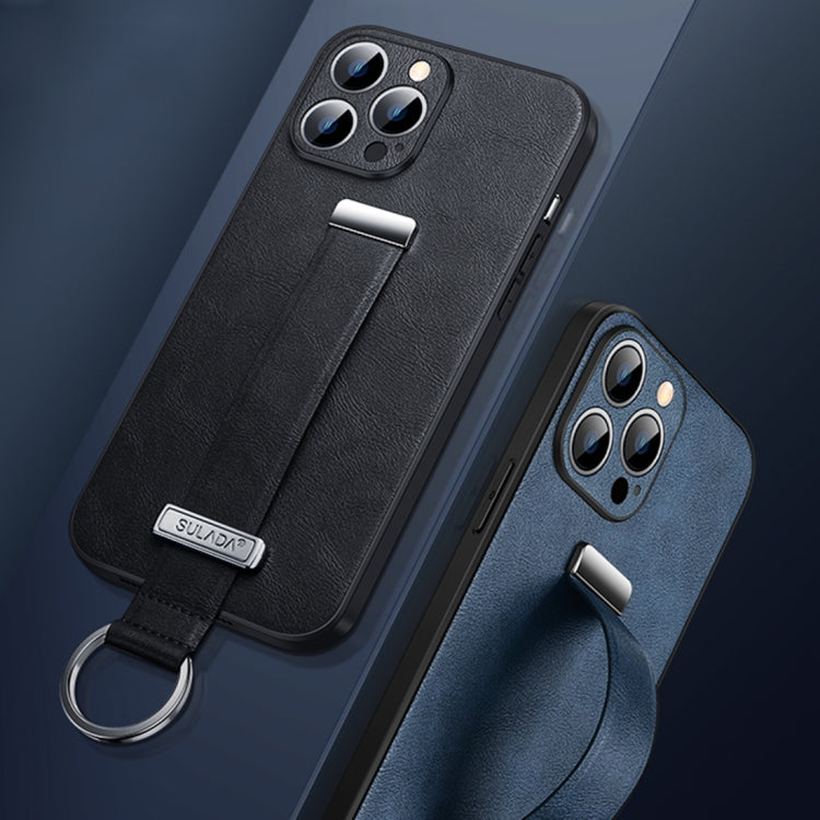 For iPhone 14 Pro Max SULADA Cool Series PC + Leather Texture Skin Feel Phone Case(Blue) - iPhone 14 Pro Max Cases by SULADA | Online Shopping South Africa | PMC TechLife | Buy Now Pay Later Mobicred