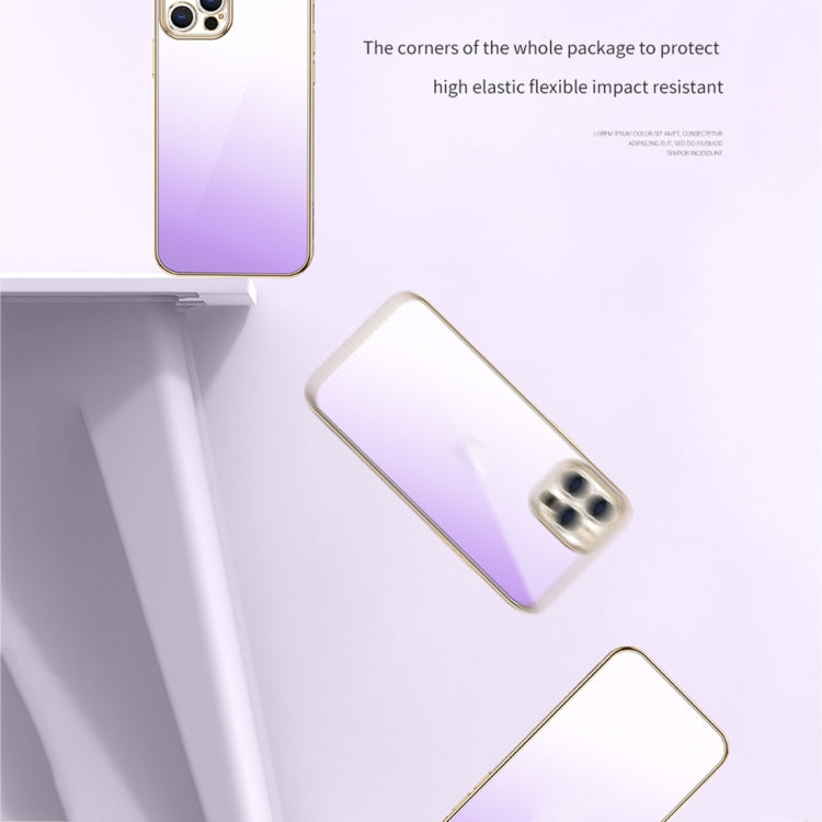 For iPhone 14 SULADA Iridescence Series Plating Transparent Gradient Phone Case(Blue) - iPhone 14 Cases by SULADA | Online Shopping South Africa | PMC TechLife | Buy Now Pay Later Mobicred