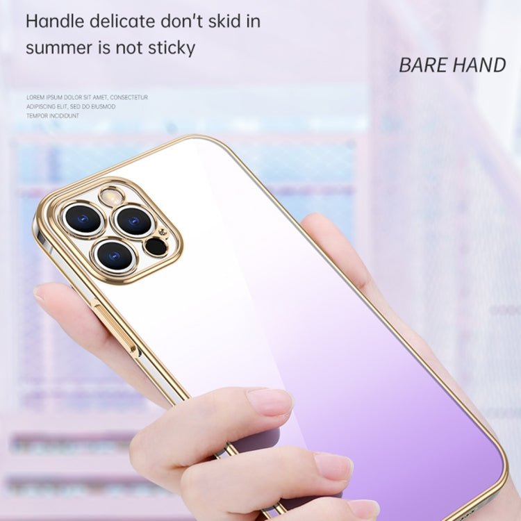 For iPhone 14 Pro Max SULADA Iridescence Series Plating Transparent Gradient Phone Case(Gold) - iPhone 14 Pro Max Cases by SULADA | Online Shopping South Africa | PMC TechLife | Buy Now Pay Later Mobicred