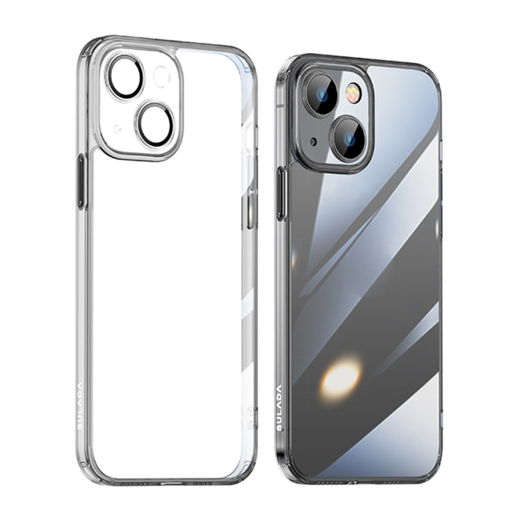 For iPhone 14 SULADA Crystal Steel Series TPU Transparent Phone Case(Black) - iPhone 14 Cases by SULADA | Online Shopping South Africa | PMC TechLife