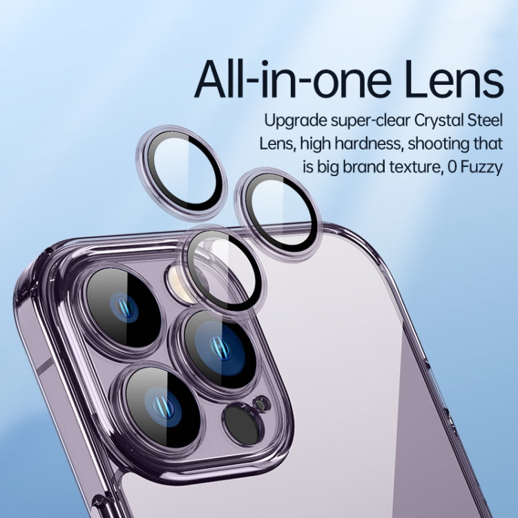 For iPhone 14 Pro SULADA Crystal Steel Series TPU Transparent Phone Case(Blue) - iPhone 14 Pro Cases by SULADA | Online Shopping South Africa | PMC TechLife | Buy Now Pay Later Mobicred