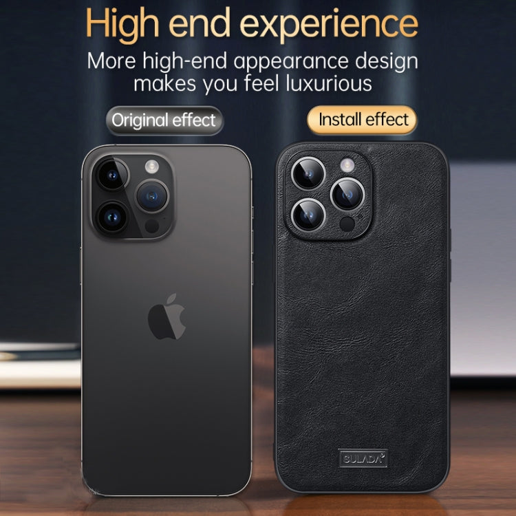 For iPhone 14 SULADA Shockproof TPU + Handmade Leather Phone Case(Blue) - iPhone 14 Cases by SULADA | Online Shopping South Africa | PMC TechLife