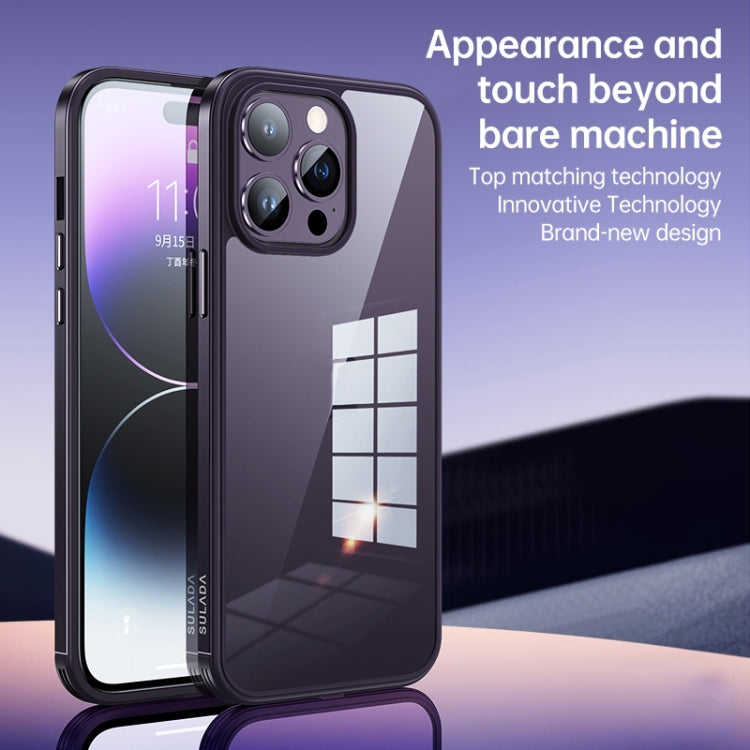 For iPhone 14 Pro SULADA Metal Frame + Nano Glass + TPU Phone Case(Green) - free shipping - PMC TechLife - Order now!