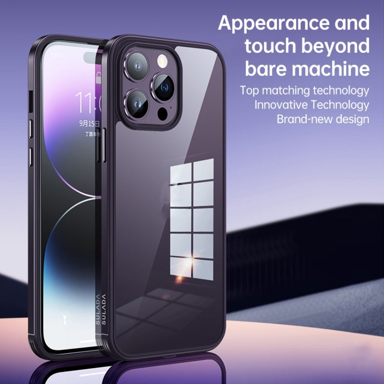 For iPhone 14 Pro Max SULADA Metal Frame + Nano Glass + TPU Phone Case(Silver) - free shipping - PMC TechLife - Order now!