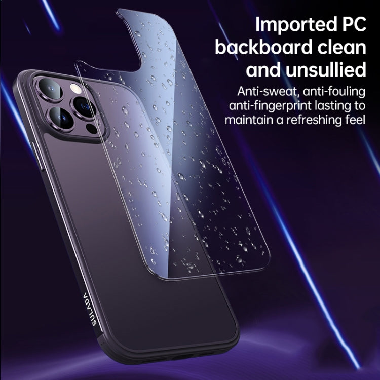 For iPhone 14 Pro Max SULADA Metal Frame + Nano Glass + TPU Phone Case(Dark Purple) - iPhone 14 Pro Max Cases by SULADA | Online Shopping South Africa | PMC Jewellery