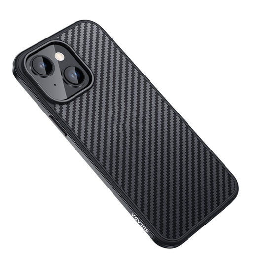 For iPhone 14 Plus SULADA Carbon Fiber Textured Shockproof Metal + TPU Frame Case(Black) - iPhone 14 Plus Cases by SULADA | Online Shopping South Africa | PMC Jewellery