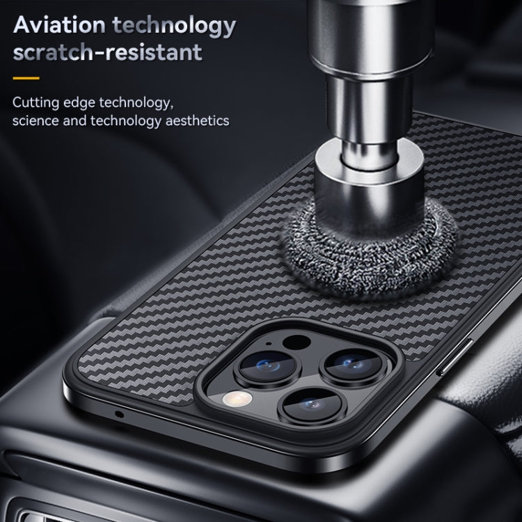 For iPhone 14 Plus SULADA Carbon Fiber Textured Shockproof Metal + TPU Frame Case(Dark Blue) - iPhone 14 Plus Cases by SULADA | Online Shopping South Africa | PMC TechLife | Buy Now Pay Later Mobicred
