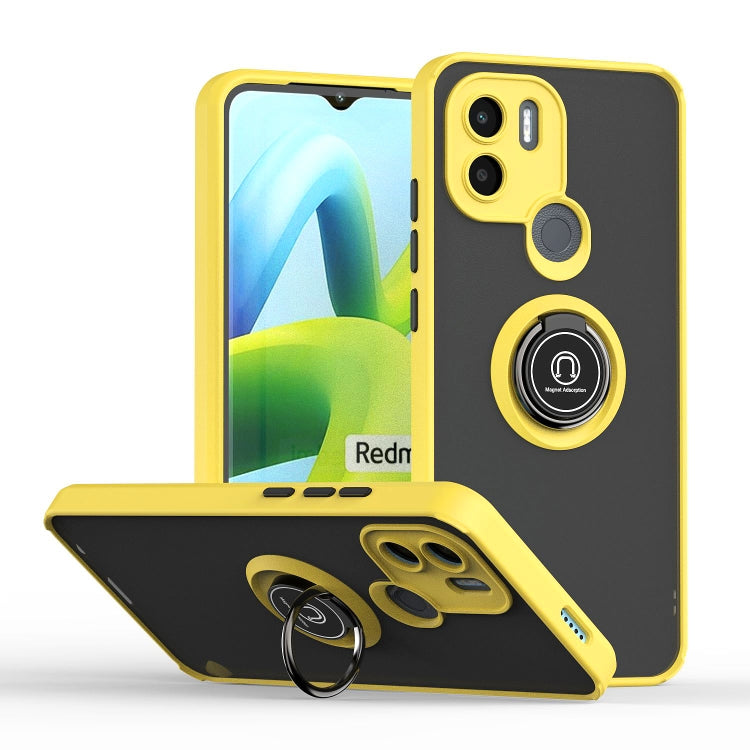 For Xiaomi Redmi A1+ Q Shadow 1 Series TPU + PC Phone Case with Ring(Yellow) - free shipping - PMC TechLife - Order now!