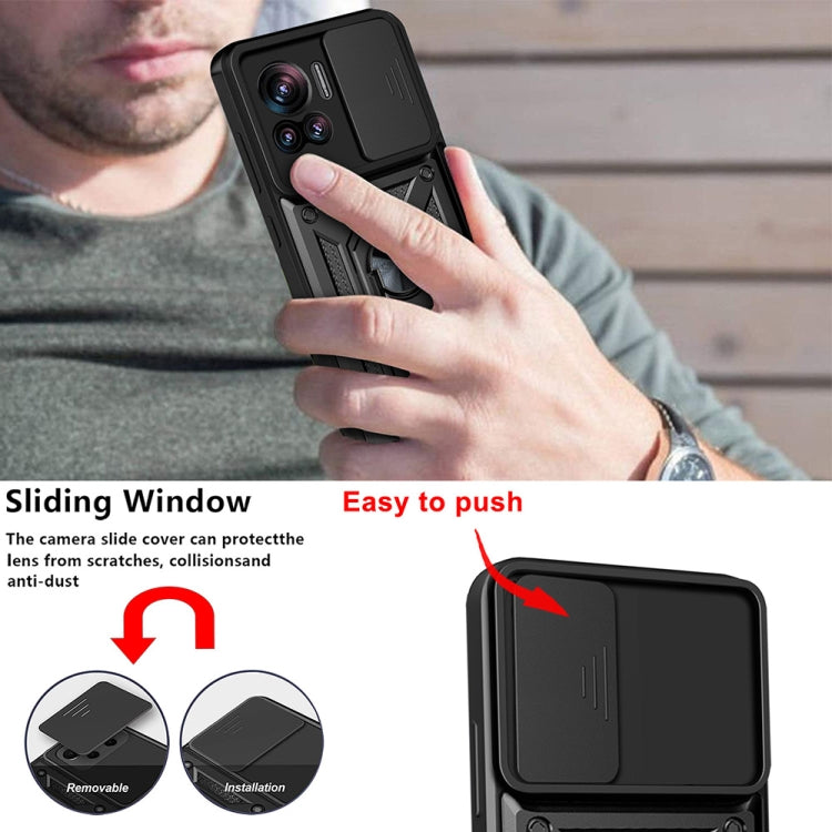 For Motorola Edge 30 Ultra Sliding Camera Cover Design TPU+PC Phone Case(Silver) - Motorola Cases by PMC TechLife | Online Shopping South Africa | PMC TechLife
