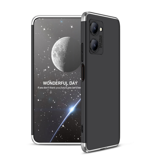 For Realme C33 GKK Three Stage Splicing Full Coverage PC Phone Case(Black Silver) - Realme Cases by GKK | Online Shopping South Africa | PMC Jewellery