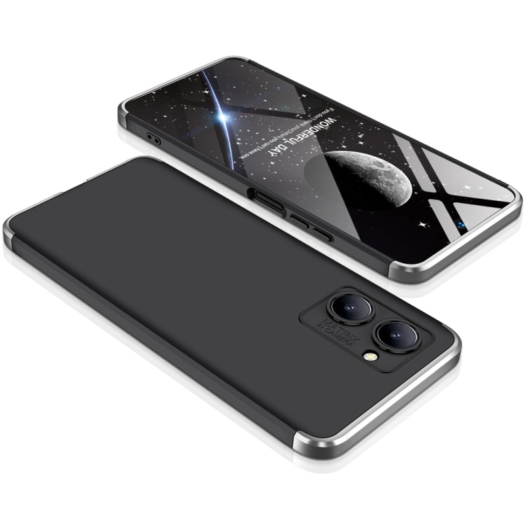 For Realme C33 GKK Three Stage Splicing Full Coverage PC Phone Case(Black Silver) - Realme Cases by GKK | Online Shopping South Africa | PMC Jewellery