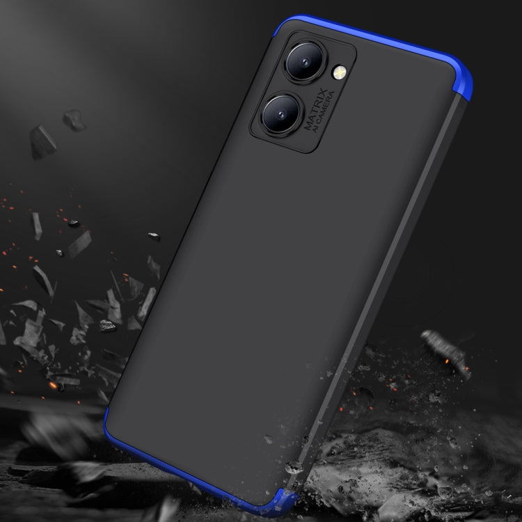 For Realme C33 GKK Three Stage Splicing Full Coverage PC Phone Case(Black Blue) - Realme Cases by GKK | Online Shopping South Africa | PMC Jewellery