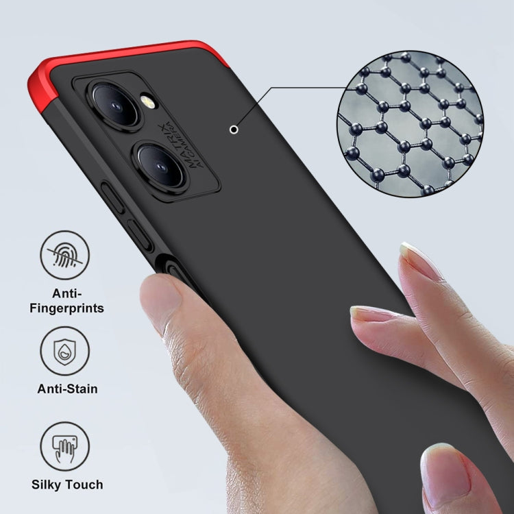 For Realme C33 GKK Three Stage Splicing Full Coverage PC Phone Case(Black Red) - Realme Cases by GKK | Online Shopping South Africa | PMC Jewellery