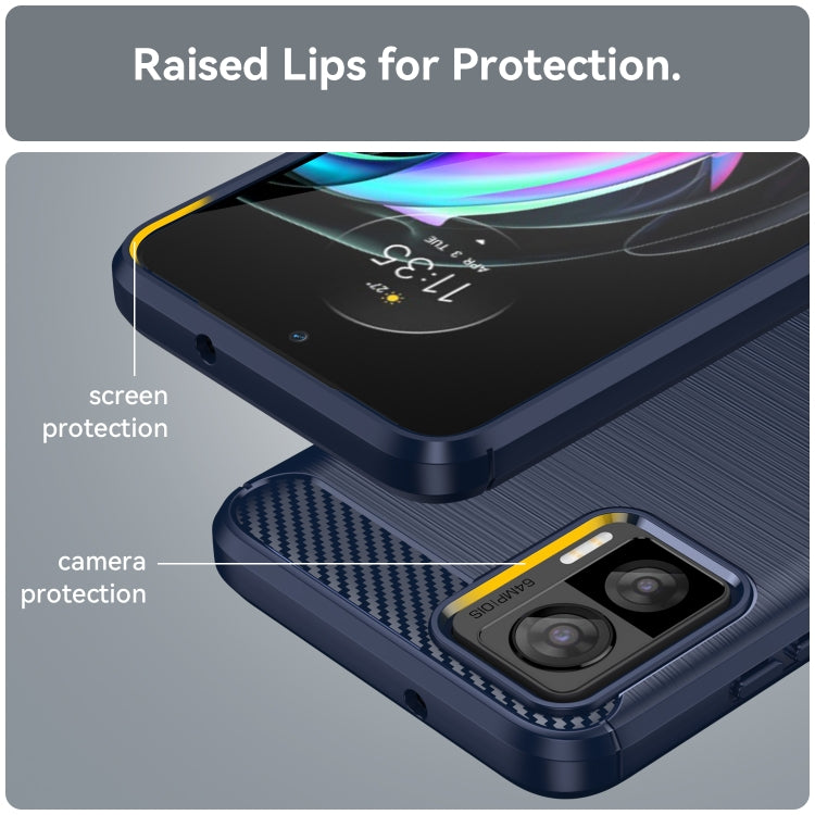 For Motorola Edge 30 Neo Brushed Texture Carbon Fiber TPU Phone Case(Blue) - free shipping - PMC TechLife - Order now!