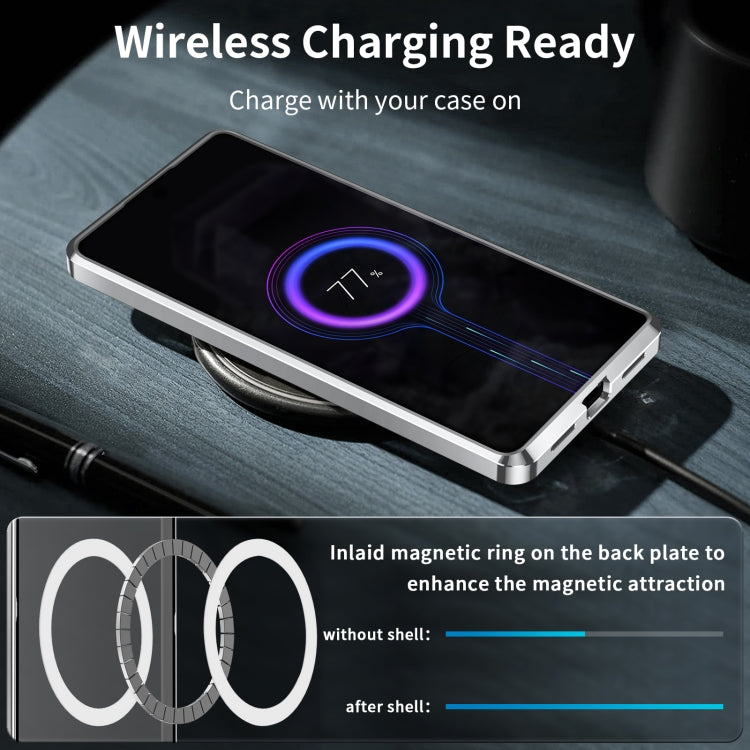 For Google Pixel 8 MagSafe Magnetic Frosted Metal Phone Case(Silver) - Google Cases by PMC TechLife | Online Shopping South Africa | PMC TechLife | Buy Now Pay Later Mobicred