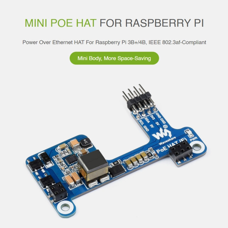 Waveshare Power over Ethernet HAT for Raspberry Pi 3B+/4B - Mini PC Accessories by WAVESHARE | Online Shopping South Africa | PMC TechLife | Buy Now Pay Later Mobicred