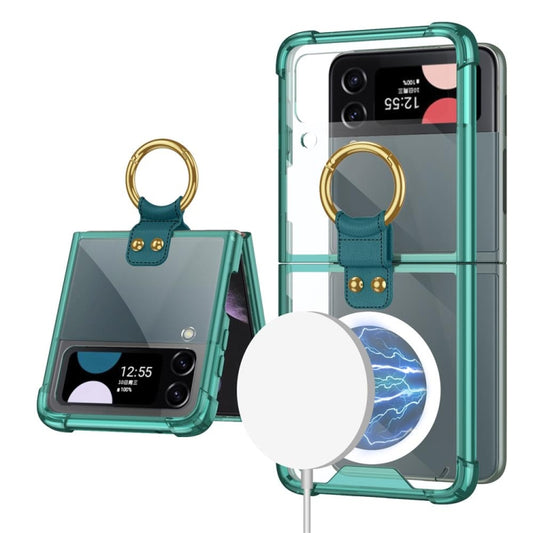 For Samsung Galaxy Z Flip3 5G GKK MagSafe Airbag Shockproof Phone Case with Ring Holder(Green) - Galaxy Phone Cases by GKK | Online Shopping South Africa | PMC Jewellery