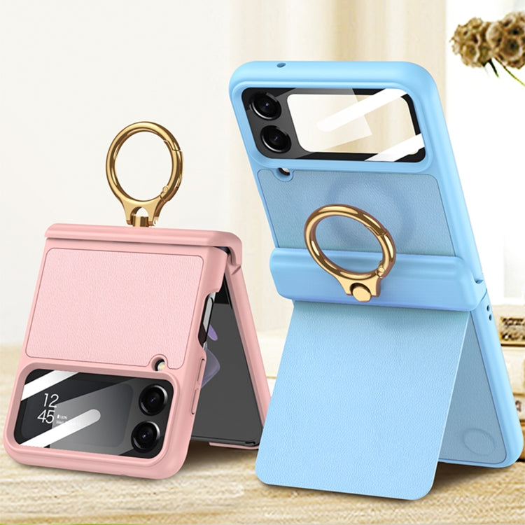 For Samsung Galaxy Z Flip4 GKK Magnetic Fold Hinge Full Coverage Phone Case with Ring Holder(Pink) - Galaxy Z Flip4 5G Cases by GKK | Online Shopping South Africa | PMC Jewellery