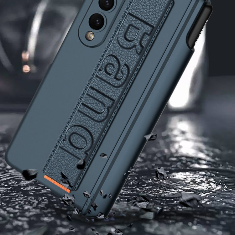 For Samsung Galaxy Z Fold4 GKK Magnetic Fold Hinge Shockproof Phone Case with Wrist Strap(Black) - free shipping - PMC TechLife - Order now!