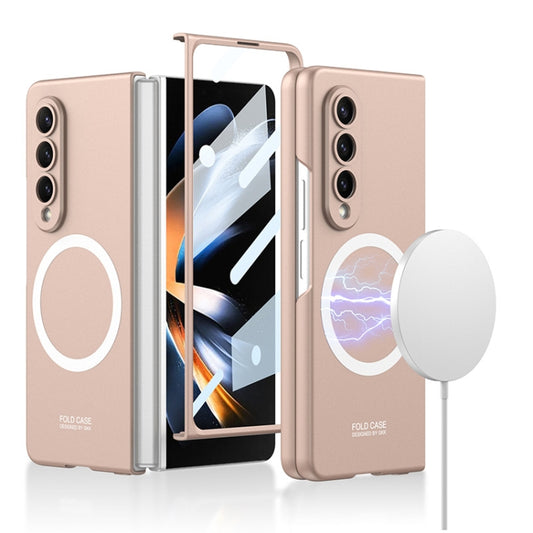 For Samsung Galaxy Z Fold4 GKK MagSafe Ultrathin Integrated Shockproof Protective Phone Case(Rose Gold) - Galaxy Z Fold4 5G Cases by GKK | Online Shopping South Africa | PMC Jewellery | Buy Now Pay Later Mobicred