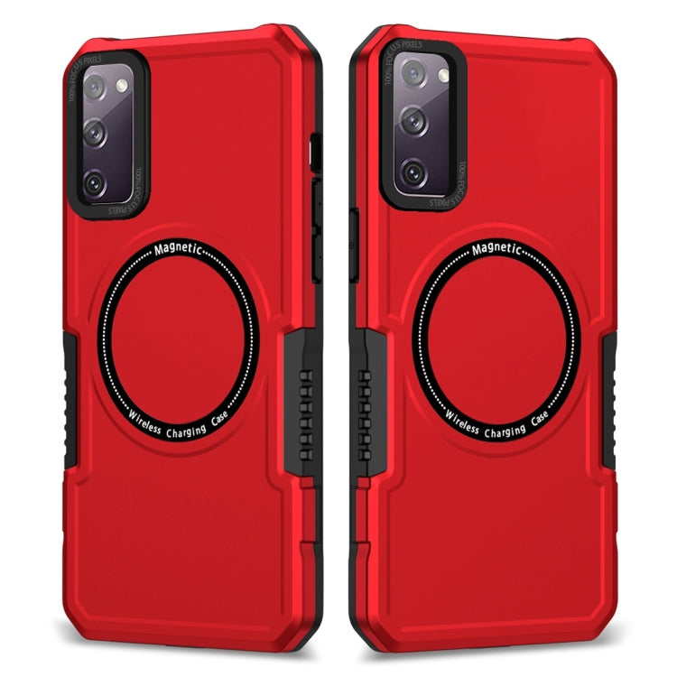 For Samsung Galaxy S20 FE MagSafe Shockproof Armor Phone Case(Red) - Galaxy S20 FE Cases by PMC TechLife | Online Shopping South Africa | PMC TechLife