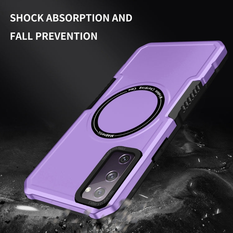 For Samsung Galaxy S20 FE MagSafe Shockproof Armor Phone Case(Purple) - Galaxy S20 FE Cases by PMC Jewellery | Online Shopping South Africa | PMC Jewellery