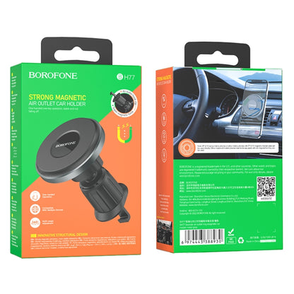 Borofone BH77 Seaside Air Outlet Ring Magnetic Car Holder(Metal Grey) - Car Holders by Borofone | Online Shopping South Africa | PMC Jewellery