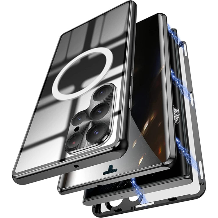 For Samsung Galaxy S22 Ultra 5G Lens Protector MagSafe Double Sided Magnetic Phone Case(Black) - Galaxy S22 Ultra 5G Cases by PMC TechLife | Online Shopping South Africa | PMC TechLife