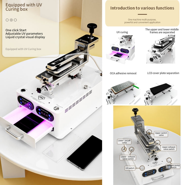 TBK 258S Intelligent Multi-function UV Cured Disassembly Machine, Plug:US Plug - free shipping - PMC TechLife - Order now!