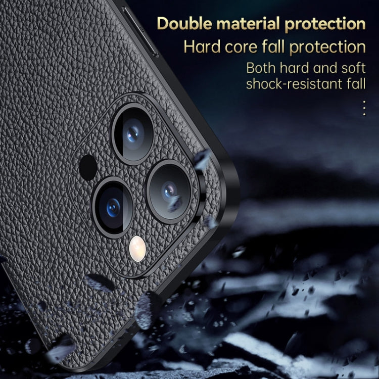 For iPhone 14 Pro SULADA Famous Artisan Series Litchi Leather PC + TPU Phone Case(Blue) - iPhone 14 Pro Cases by SULADA | Online Shopping South Africa | PMC Jewellery