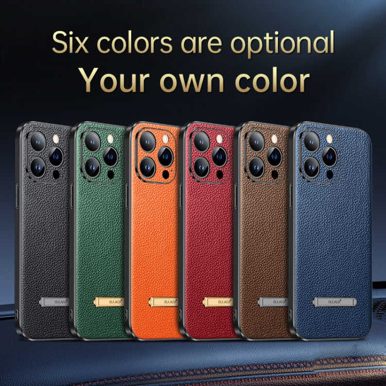 For iPhone 14 Pro Max SULADA Famous Artisan Series Litchi Leather PC + TPU Phone Case(Black) - iPhone 14 Pro Max Cases by SULADA | Online Shopping South Africa | PMC TechLife