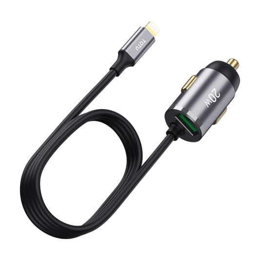 TOTUDESIGN 20W USB Car Fast Charging, Cable Length: 1.2m, Interface:8 Pin(Grey) - Car Charger by TOTUDESIGN | Online Shopping South Africa | PMC Jewellery