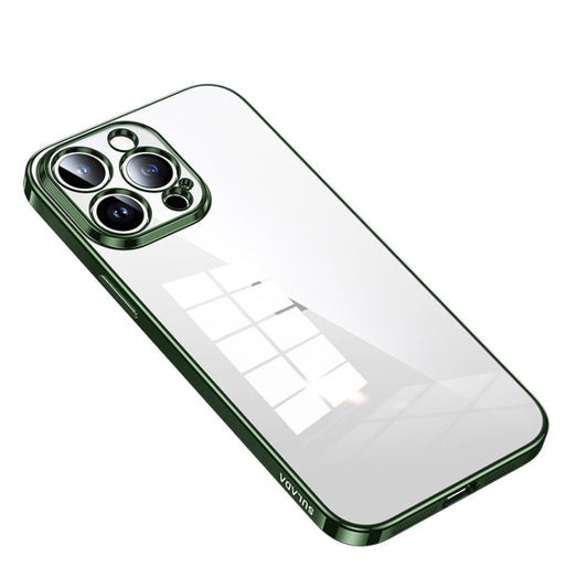 For iPhone 14 Pro SULADA Shine Through Series Plating TPU Transparent Phone Protective Case(Green) - iPhone 14 Pro Cases by SULADA | Online Shopping South Africa | PMC Jewellery | Buy Now Pay Later Mobicred