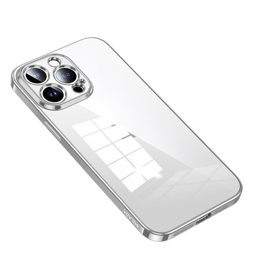 For iPhone 14 Pro SULADA Shine Through Series Plating TPU Transparent Phone Protective Case(Silver) - iPhone 14 Pro Cases by SULADA | Online Shopping South Africa | PMC Jewellery | Buy Now Pay Later Mobicred