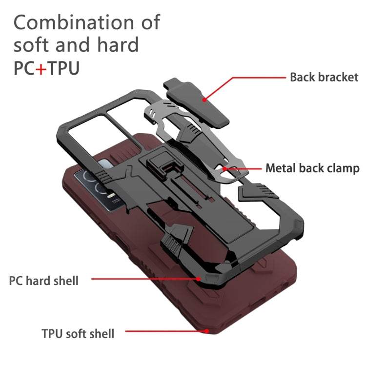 For Samsung Galaxy A14 5G Armor Warrior Shockproof PC + TPU Phone Case(Brown) - free shipping - PMC TechLife - Order now!