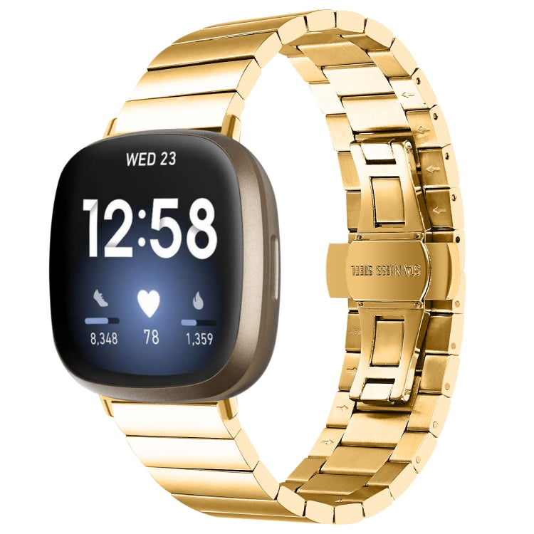 For Fitbit Versa 3 / Sense Universal Butterfly Buckle Metal Watch Band(Gold) - free shipping - PMC TechLife - Order now!