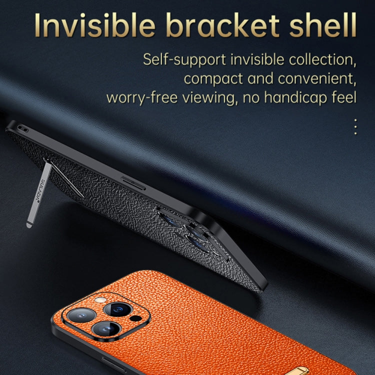 For iPhone 13 Pro Max SULADA Invisible Bracket Leather Back Cover Phone Case(Red) - iPhone 13 Pro Max Cases by SULADA | Online Shopping South Africa | PMC TechLife | Buy Now Pay Later Mobicred