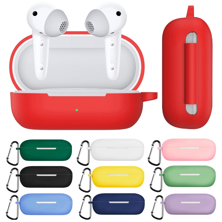 For Huawei FreeBuds SE Pure Color Bluetooth Earphone Silicone Case with Hook(Purple) - Huawei Earphone Case by PMC TechLife | Online Shopping South Africa | PMC TechLife | Buy Now Pay Later Mobicred