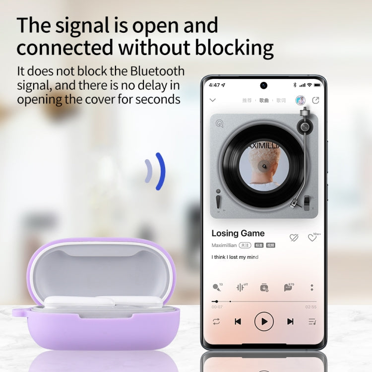 For Huawei FreeBuds SE Pure Color Bluetooth Earphone Silicone Case with Hook(Sky Blue) - Huawei Earphone Case by PMC TechLife | Online Shopping South Africa | PMC TechLife