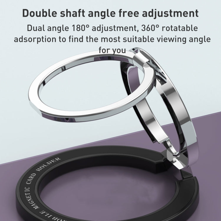 Car Magnetic Dual Axis Ring Phone Holder(Bright Black) - Ring Holder by PMC TechLife | Online Shopping South Africa | PMC TechLife