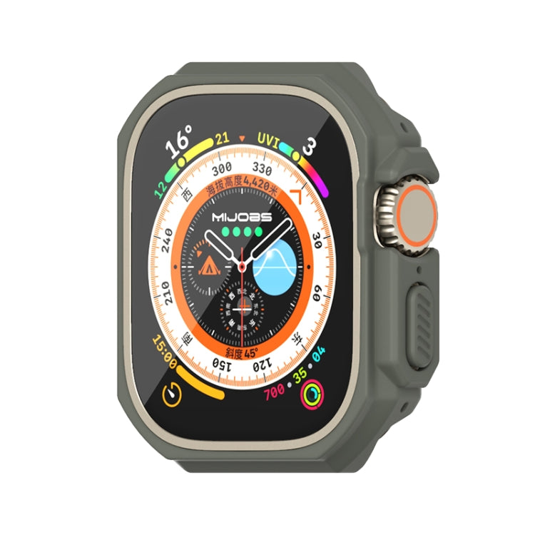 For Apple Watch Ultra 49mm Mijobs Ultra-thin Bezel PC Watch Case(khaki Green) - Watch Cases by MIJOBS | Online Shopping South Africa | PMC TechLife | Buy Now Pay Later Mobicred