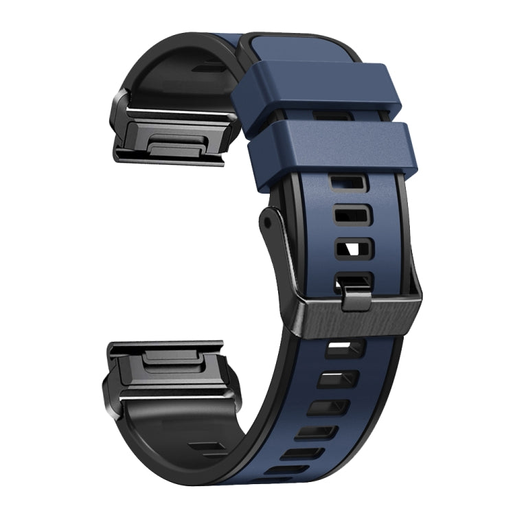 Compatible with Garmin Fenix 7 22mm Plain Weave Two-Color Quick Release Silicone Watch Band(Dark Blue) - free shipping - PMC TechLife - Order now!