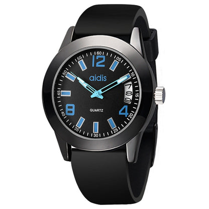 addies MY-1601 Regular Version Silicone Watchstrap Quartz Watch, Support Calendar, Size:S (Blue) - Silicone Strap Watches by addies | Online Shopping South Africa | PMC Jewellery | Buy Now Pay Later Mobicred