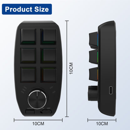 Bluetooth Wireless RGB Custom Mechanical KeyBoard 6 Keys 1 Knob Programming Gaming Keypad(Black) - Mini Keyboard by PMC Jewellery | Online Shopping South Africa | PMC Jewellery
