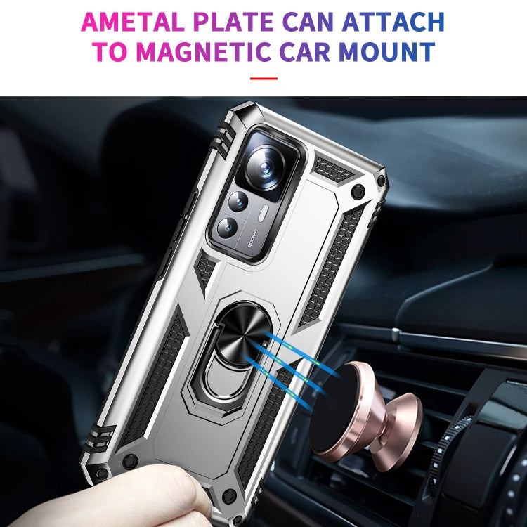For Xiaomi 12T / 12T Pro Shockproof TPU + PC Phone Case with Holder(Silver) - free shipping - PMC TechLife - Order now!