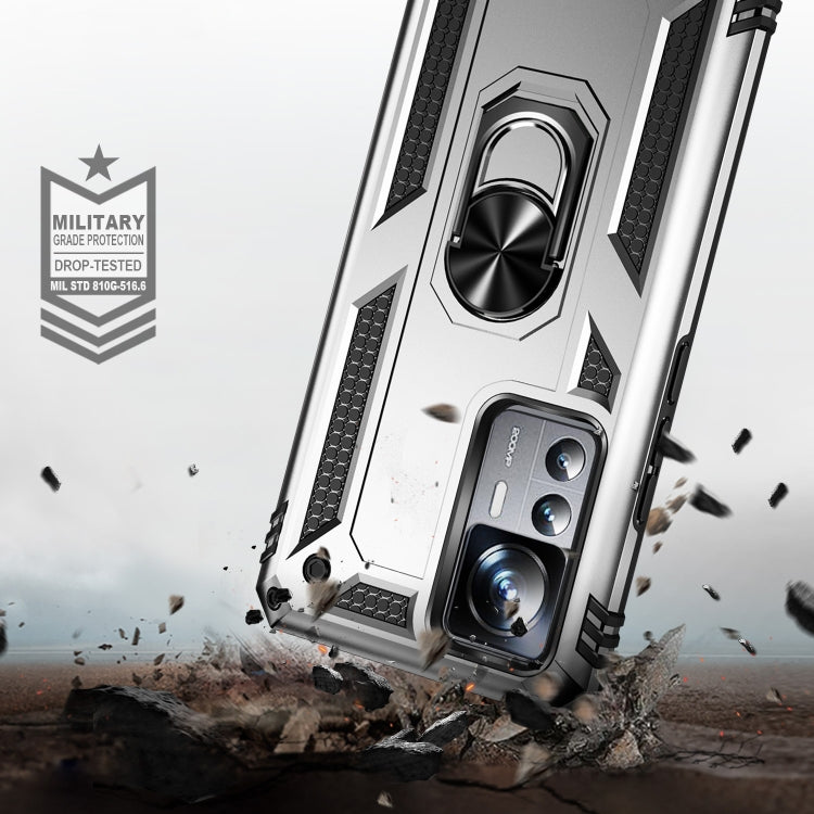 For Xiaomi 12T / 12T Pro Shockproof TPU + PC Phone Case with Holder(Silver) - free shipping - PMC TechLife - Order now!