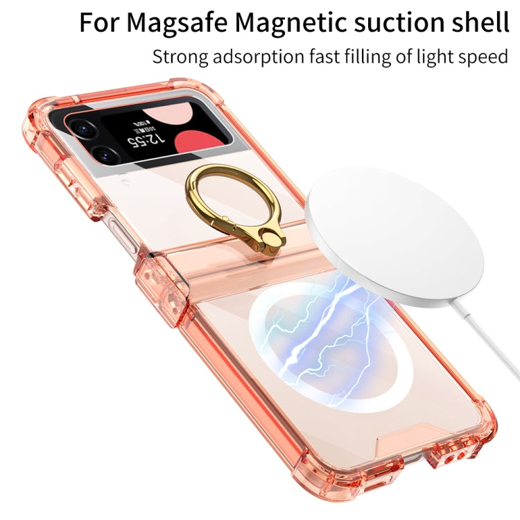 For Samsung Galaxy Z Flip4 GKK MagSafe Airbag Hinge Shockproof Phone Case with Ring Holder(Transparent) - Galaxy Z Flip4 5G Cases by GKK | Online Shopping South Africa | PMC Jewellery