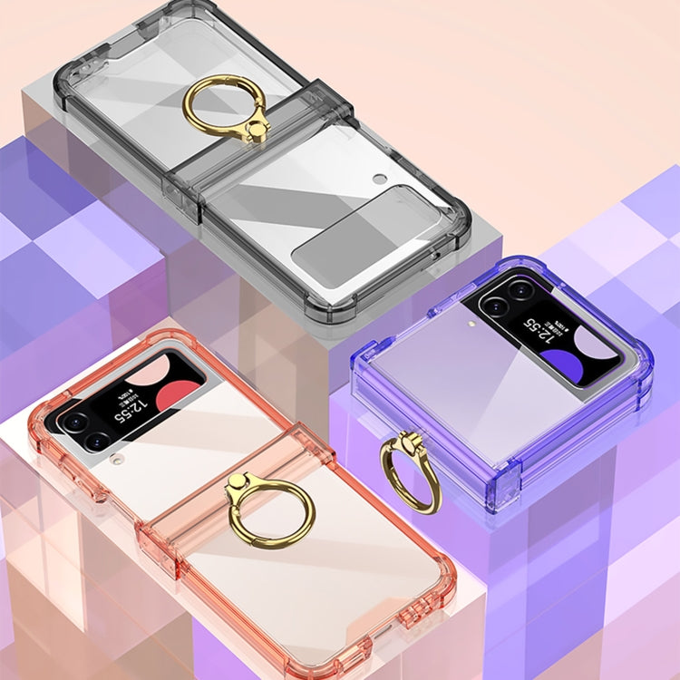 For Samsung Galaxy Z Flip4 GKK Airbag Hinge Shockproof Phone Case with Ring Holder(Purple) - Galaxy Z Flip4 5G Cases by GKK | Online Shopping South Africa | PMC TechLife | Buy Now Pay Later Mobicred