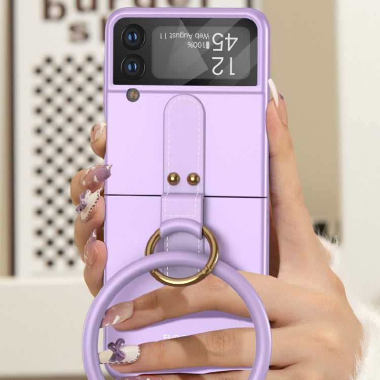 For Samsung Galaxy Z Flip4 GKK Ultrathin Integrated Shockproof Phone Case with Bracelet(Purple) - Galaxy Z Flip4 5G Cases by GKK | Online Shopping South Africa | PMC Jewellery | Buy Now Pay Later Mobicred